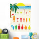 Tropical Drinks Set Wall Decal