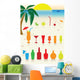 Tropical Drinks Set Wall Decal