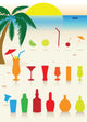 Tropical Drinks Set Wall Decal