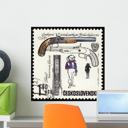 Ancient Pistol Post Stamp Wall Decal