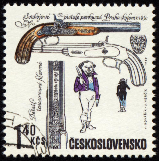 Ancient Pistol Post Stamp Wall Decal