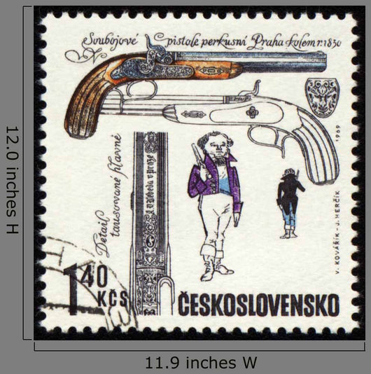 Ancient Pistol Post Stamp Wall Decal