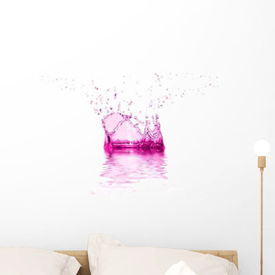 Frozen Water Drop Water Wall Decal shown on a wall