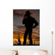 Cowboy Silhouette Hold Hat Wall Decal