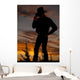 Cowboy Silhouette Hold Hat Wall Decal