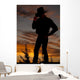 Cowboy Silhouette Hold Hat Wall Decal