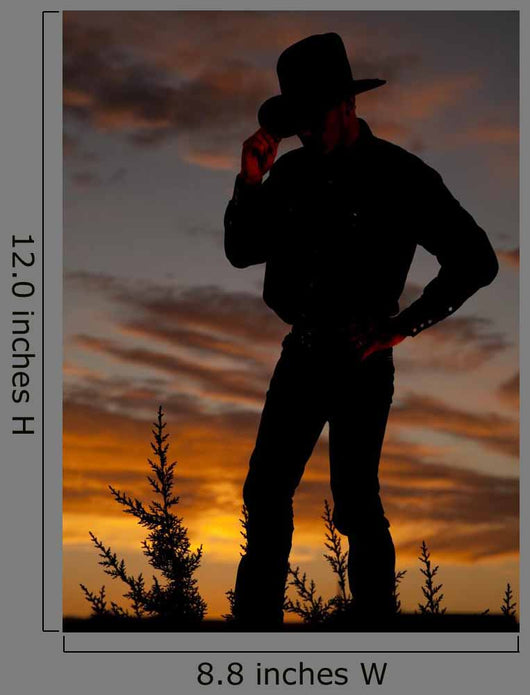 Cowboy Silhouette Hold Hat Wall Decal