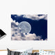 Moon Clouds Night Sky Wall Decal