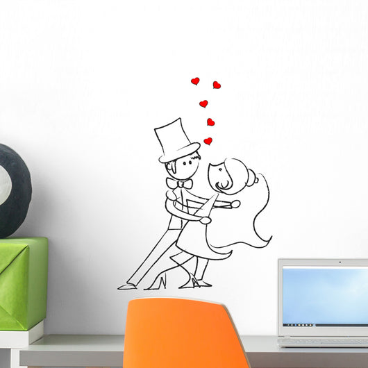 Cartoon Couple Dancing Wall Decal