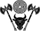 Minotaur Ancient Warrior Wall Decal Sticker Set Wall Decal