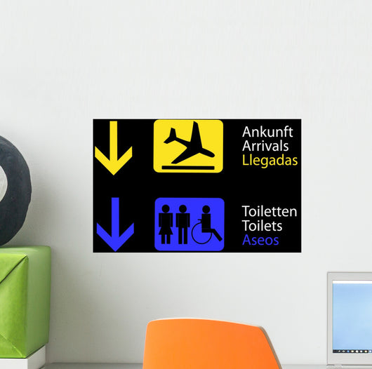 Information Toilets and Arrivals Wall Decal