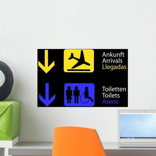 Information Toilets and Arrivals Wall Decal