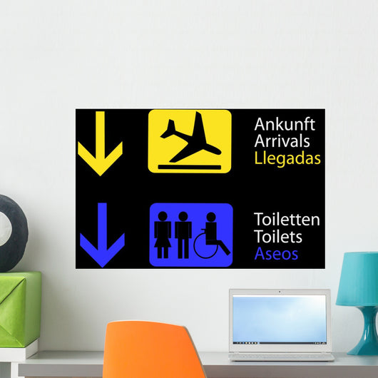 Information Toilets and Arrivals Wall Decal