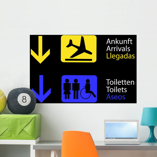 Information Toilets and Arrivals Wall Decal