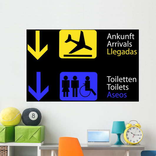 Information Toilets and Arrivals Wall Decal
