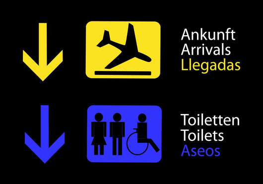 Information Toilets and Arrivals Wall Decal