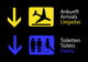 Information Toilets and Arrivals Wall Decal
