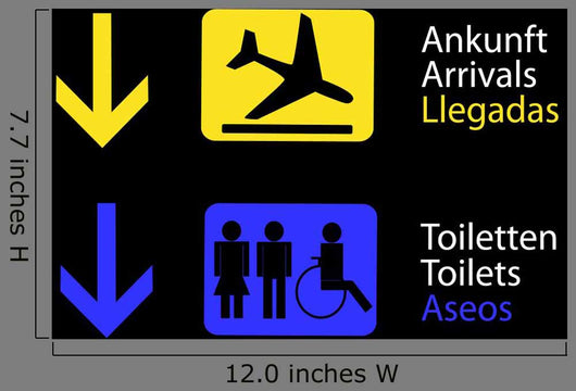 Information Toilets and Arrivals Wall Decal