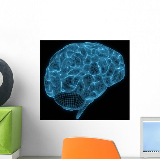 Wireframe Brain Wall Decal