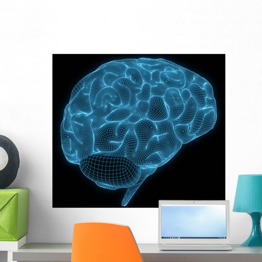 Wireframe Brain Wall Decal