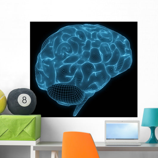 Wireframe Brain Wall Decal