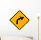 Curve to Right Sign Wall Decal