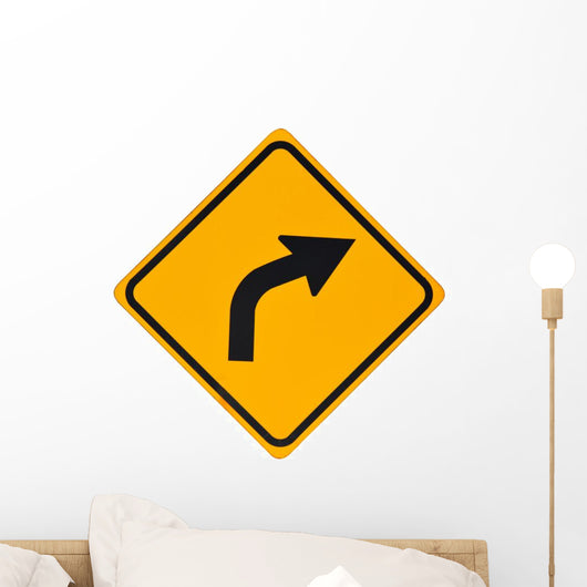 Curve to Right Sign Wall Decal
