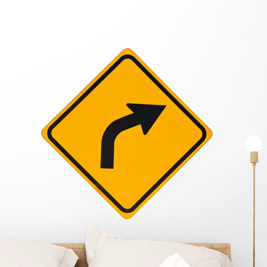 Curve to Right Sign Wall Decal