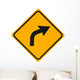Curve to Right Sign Wall Decal