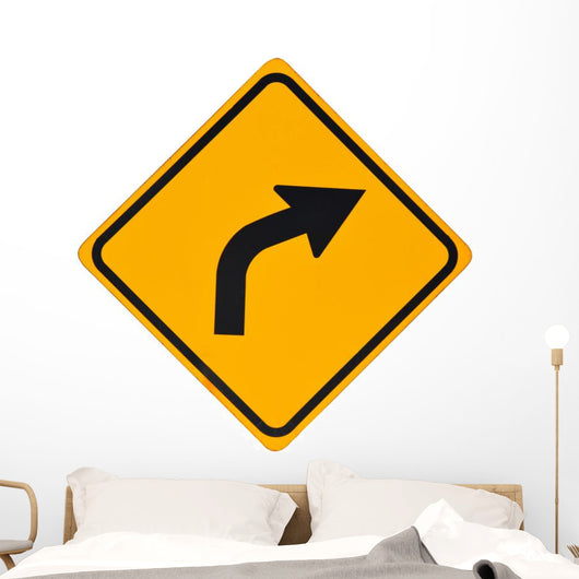 Curve to Right Sign Wall Decal