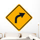 Curve to Right Sign Wall Decal