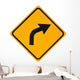 Curve to Right Sign Wall Decal