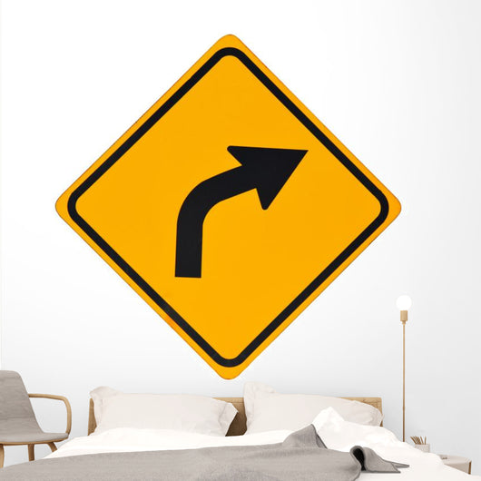 Curve to Right Sign Wall Decal