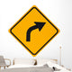 Curve to Right Sign Wall Decal