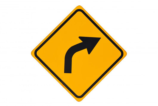 Curve to Right Sign Wall Decal