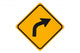 Curve to Right Sign Wall Decal