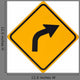 Curve to Right Sign Wall Decal