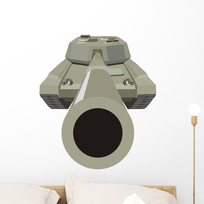 Army Tank Wall Decal shown on a wall