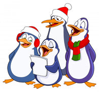 Caroling Penguins Wall Decal