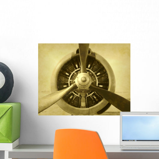 Artificially Aged Photo Airplane Wall Decal