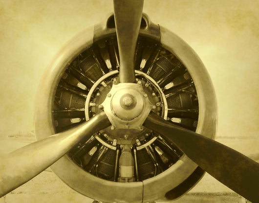 Artificially Aged Photo Airplane Wall Decal