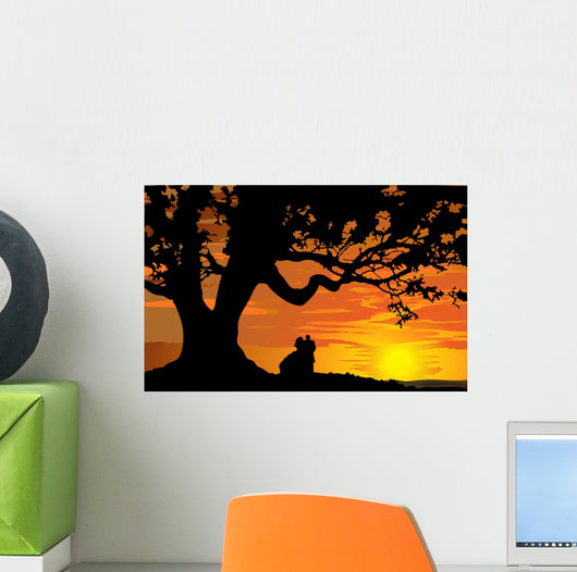 Silhouette Couple Love to Wall Decal