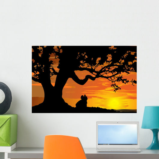 Silhouette Couple Love to Wall Decal