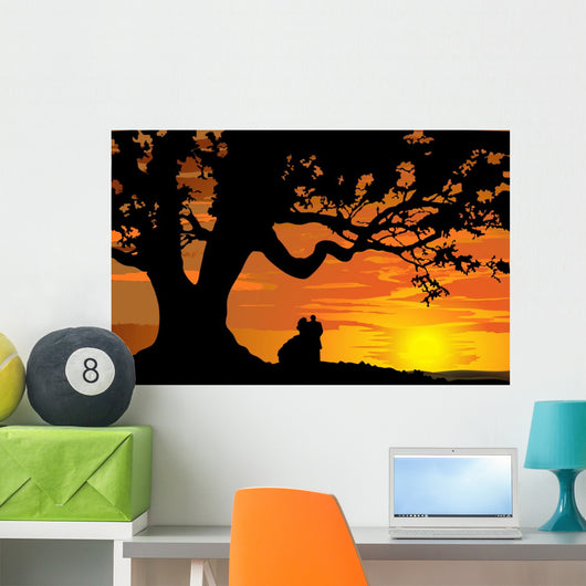 Silhouette Couple Love to Wall Decal