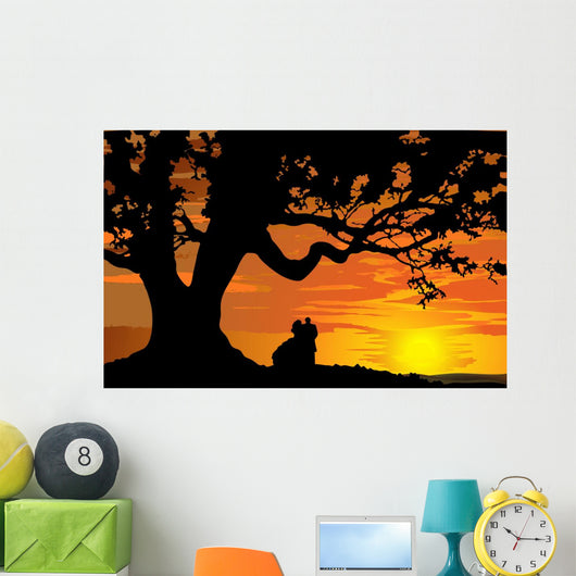 Silhouette Couple Love to Wall Decal