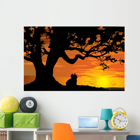 Silhouette Couple Love to Wall Decal
