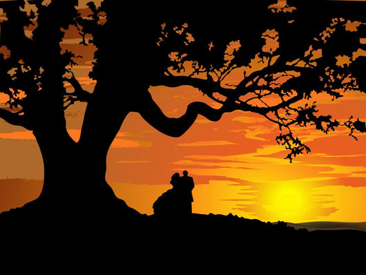 Silhouette Couple Love to Wall Decal