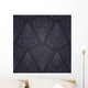 Seamless Navy Pointed Floral Pattern Wall Decal