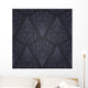Seamless Navy Pointed Floral Pattern Wall Decal