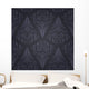 Seamless Navy Pointed Floral Pattern Wall Decal